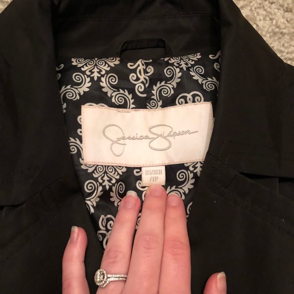 Jessica Simpson Black Trench/Rain Coat - Picture 2 of 3